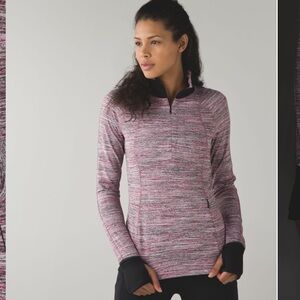 Lululemon Runderful 1/2 Zip Pullover Sweater Purple Black Multi size 2